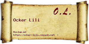 Ocker Lili névjegykártya